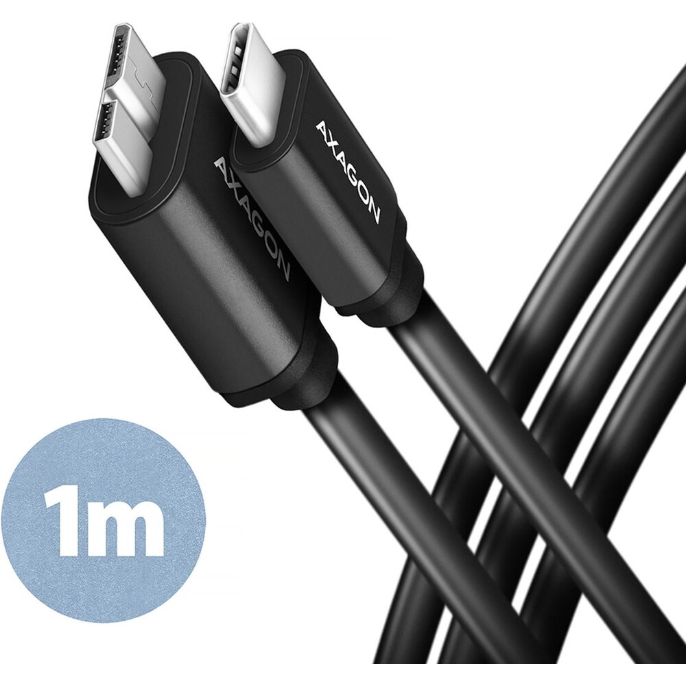 AXAGON kabel Micro USB B - USB-C 1m černý
