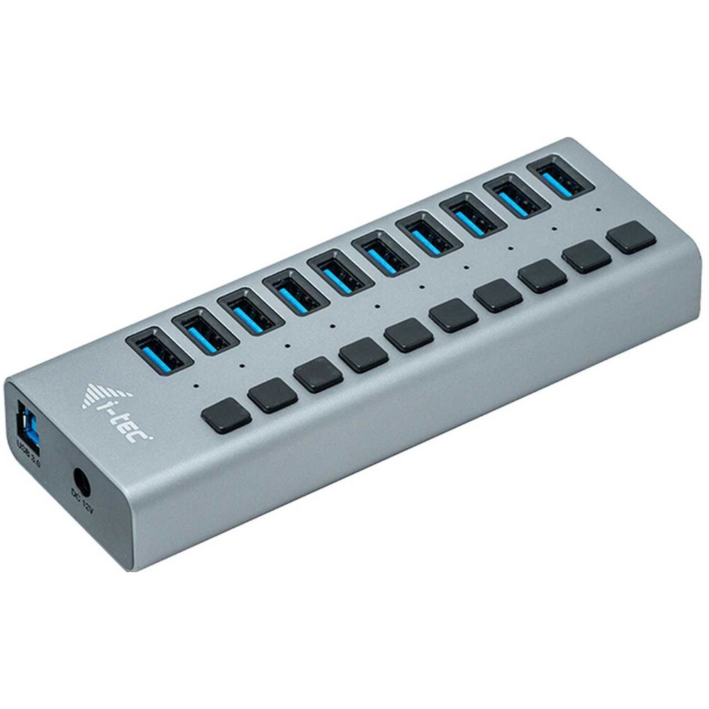 i-tec USB 3.0 Charging HUB 10 Port + Power Adaptér 48 W stříbrný