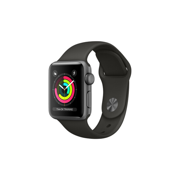 Apple Watch Series 3 38mm vesmírně šedý hliník s šedým sportovním řemínkem (2017)