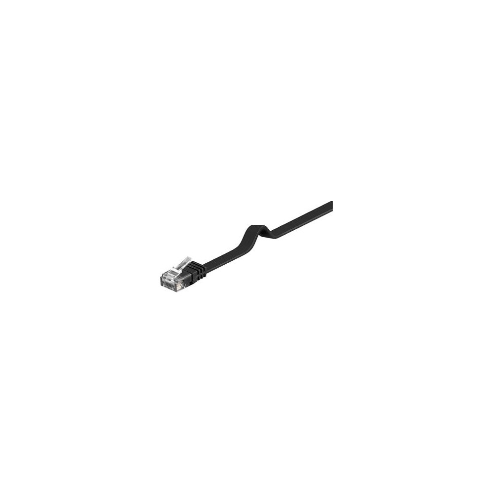 PremiumCord Plochý patch kabel UTP RJ45-RJ45 CAT6 0,5m černý