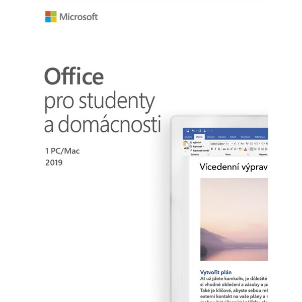 Microsoft Office pro studenty a domácnost 2019 CZ