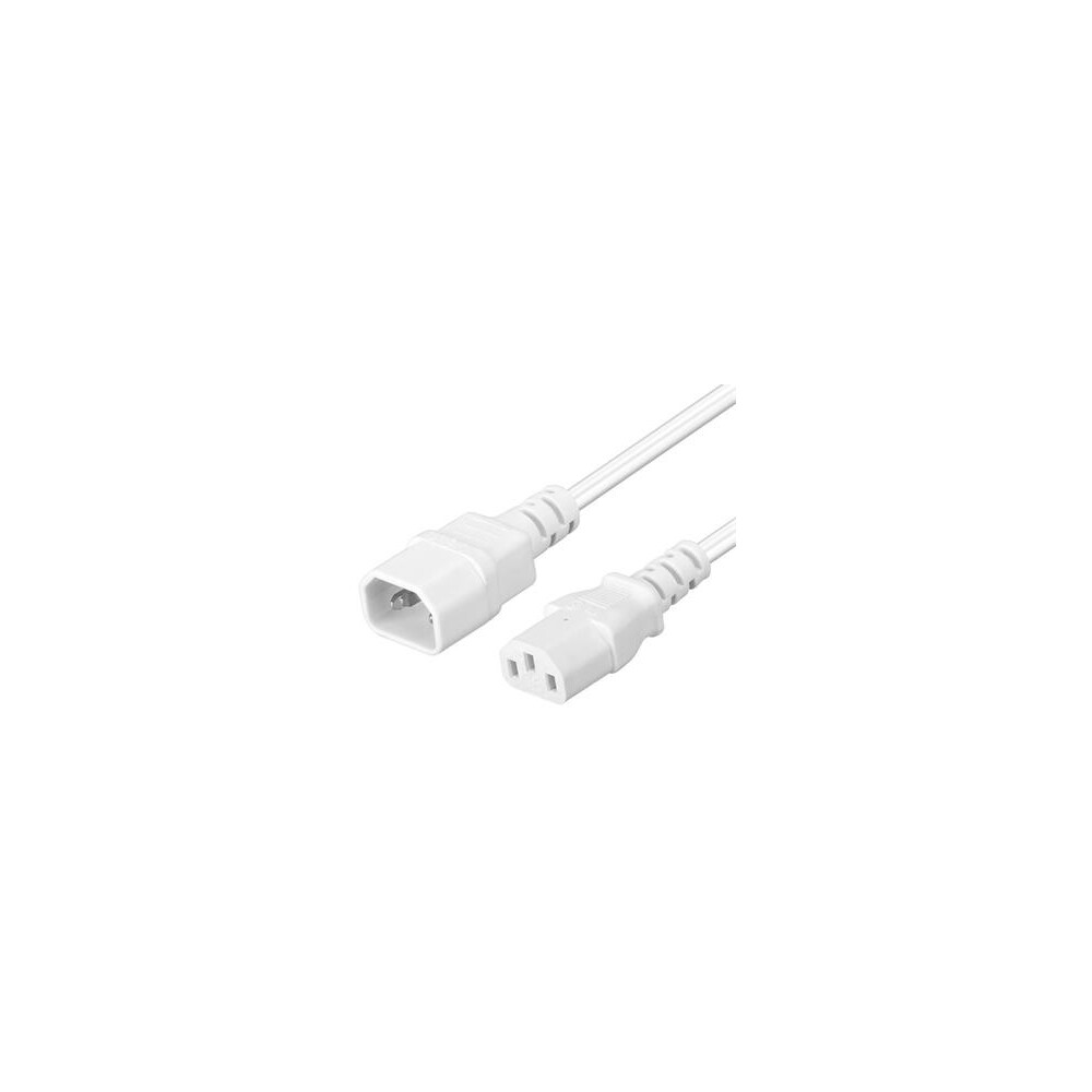 PremiumCord Prodlužovací kabel síť 230V, C13-C14, bílý 1m