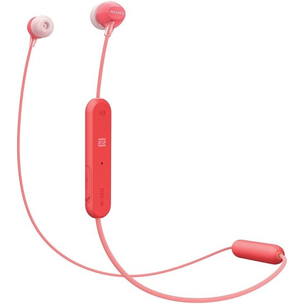 Sony WI-C300 bezdrátová sluchátka červená