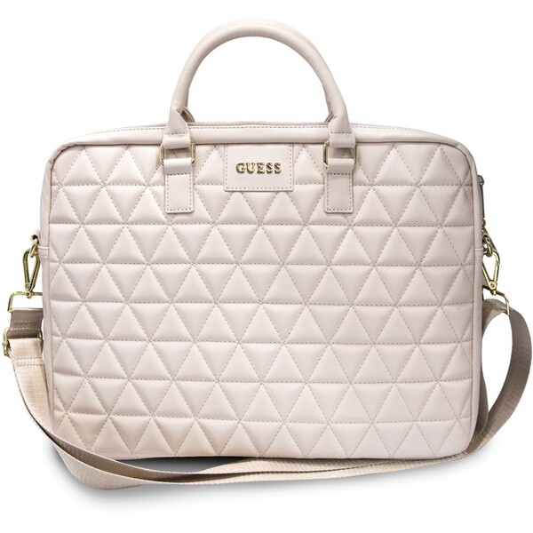 Guess Quilted brašna pro 15" notebook růžová