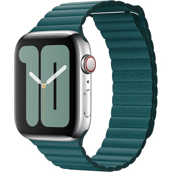 Apple Watch kožený řemínek 44/42mm L ledňáčkově tyrkysový