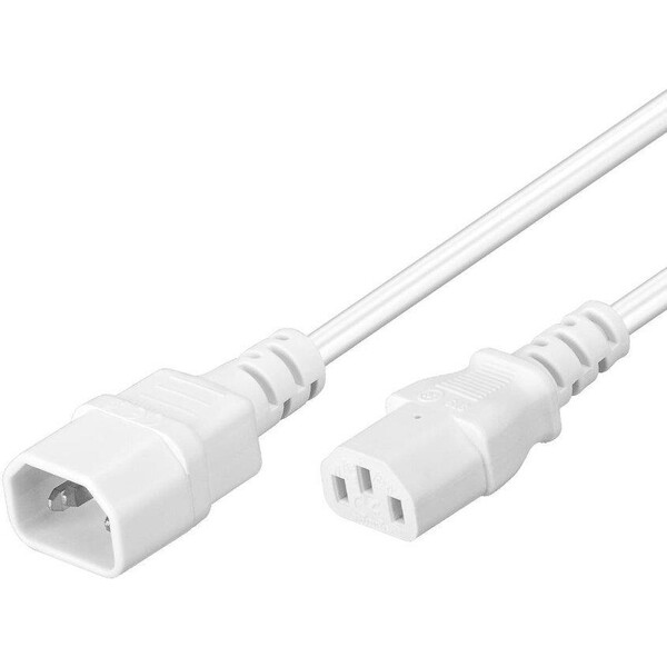 PremiumCord prodlužovací kabel síť 230V C13-C14 bílý 2m