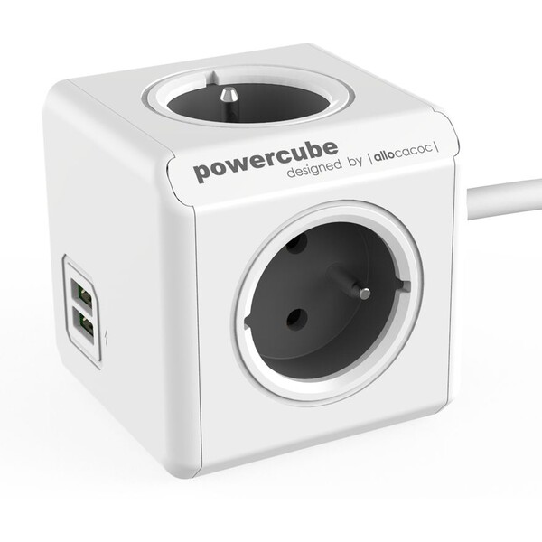 PowerCube Extended USB zásuvka šedá