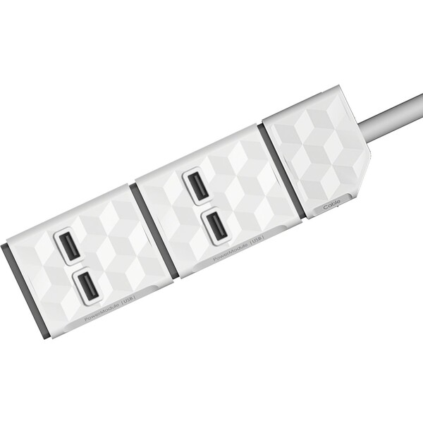 PowerCube Power Modul E/F 1.5 m + 2x USB zásuvka bílá