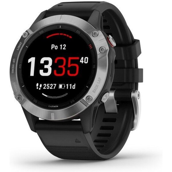Garmin Fenix 6 stříbrné/černý řemínek
