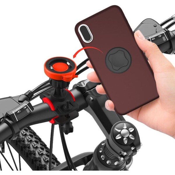 RhinoTech držák mobilního telefonu na kolo oranžový/černý