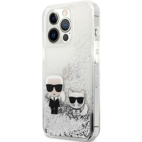 Karl Lagerfeld Liquid Glitter Karl and Choupette Cover iPhone 13 Pro