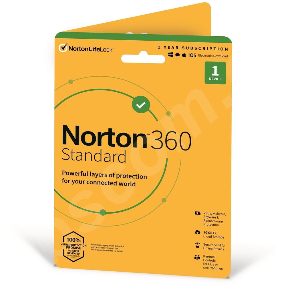 Norton 360 Standard 10GB + VPN 1 uživatel pro 1 zařízení na 12 měsíců (ESD)