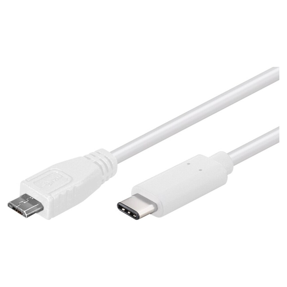 PremiumCord kabel USB-C - Micro USB 2.0 1m bílý
