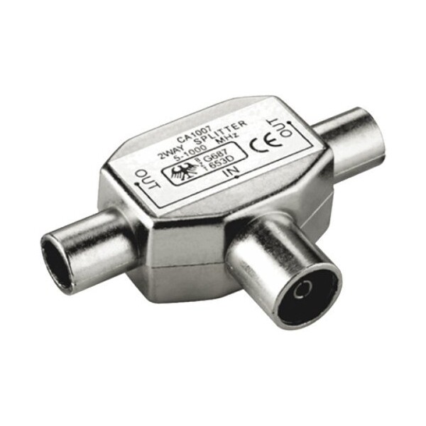 PremiumCord TV anténní slučovač-rozbočovač IEC 75 Ohm 1x F - 2x M