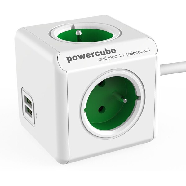 PowerCube Extended USB zásuvka zelená
