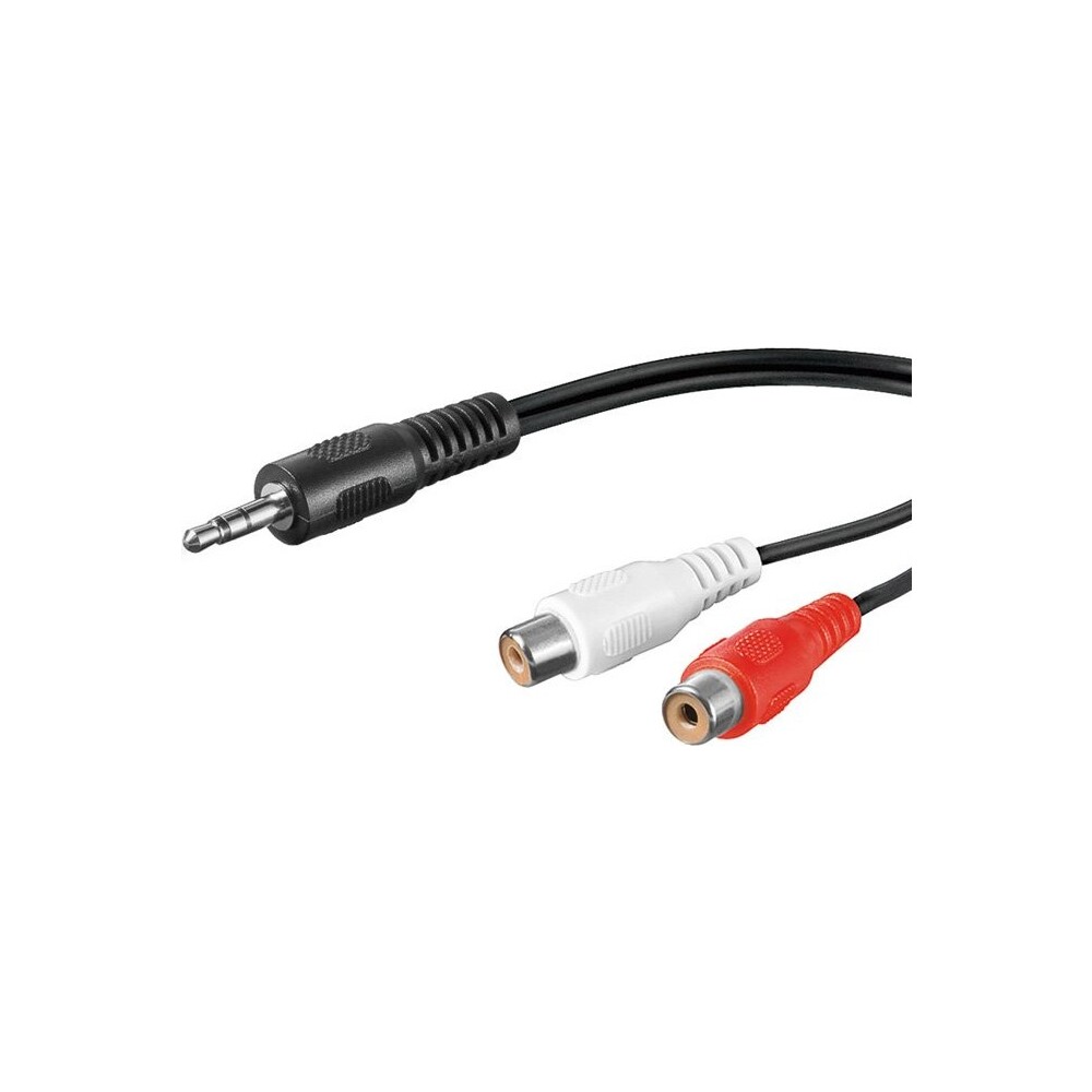 PremiumCord kabel Jack 3,5mm-2xCINCH M/F 0,2m