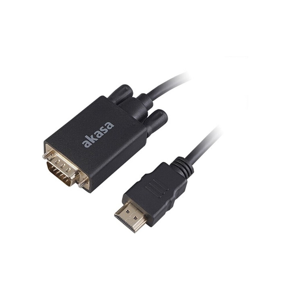 Akasa kabel k monitoru HDMI - VGA, 1920x1080p@60Hz, 2m, černá