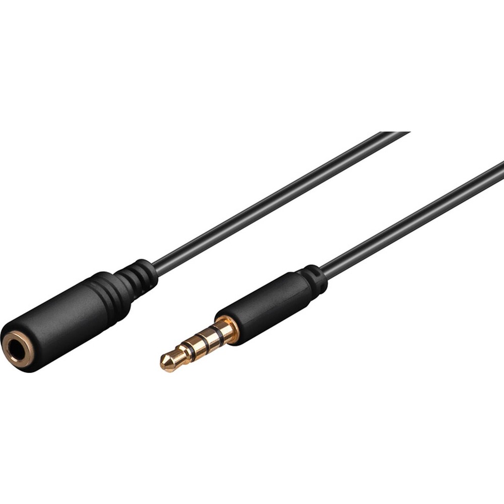 PremiumCord Kabel Jack 3,5mm 4 pinový M/F 2m pro Apple iPhone, iPad, iPod
