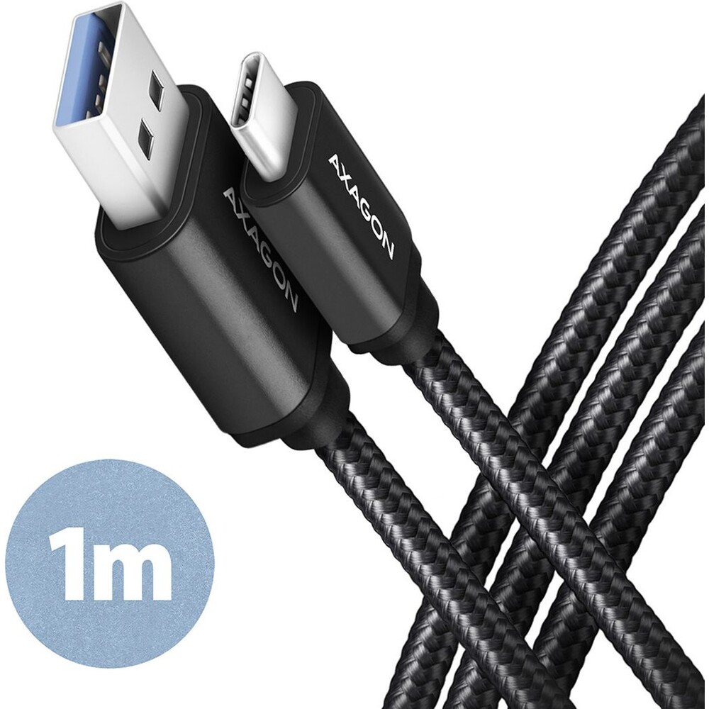 AXAGON kabel USB-C - USB-A 1m černý