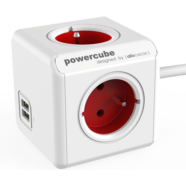 PowerCube Extended USB zásuvka červená