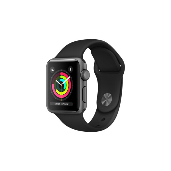 Apple Watch Series 3 38mm vesmírně šedý hliník s černým sportovním řemínkem (2017)