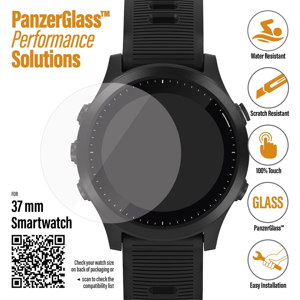 PanzerGlass™ SmartWatch (37mm) Garmin Fenix 5 Plus/Vivomove HR /Quatix 6 /Polar Ignite 2/Suunto 3