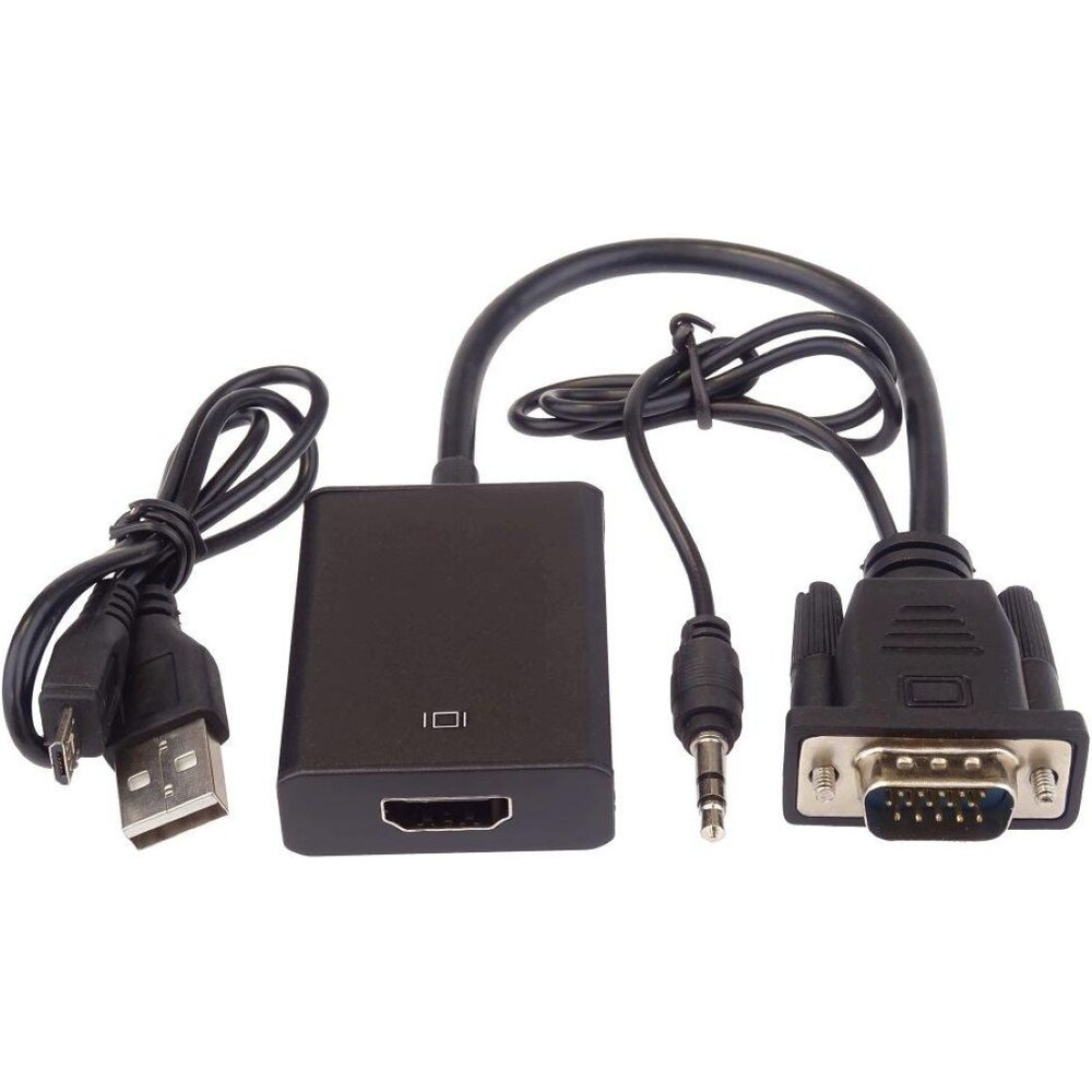 PremiumCord konvertor VGA+audio na HDMI 1080p černý